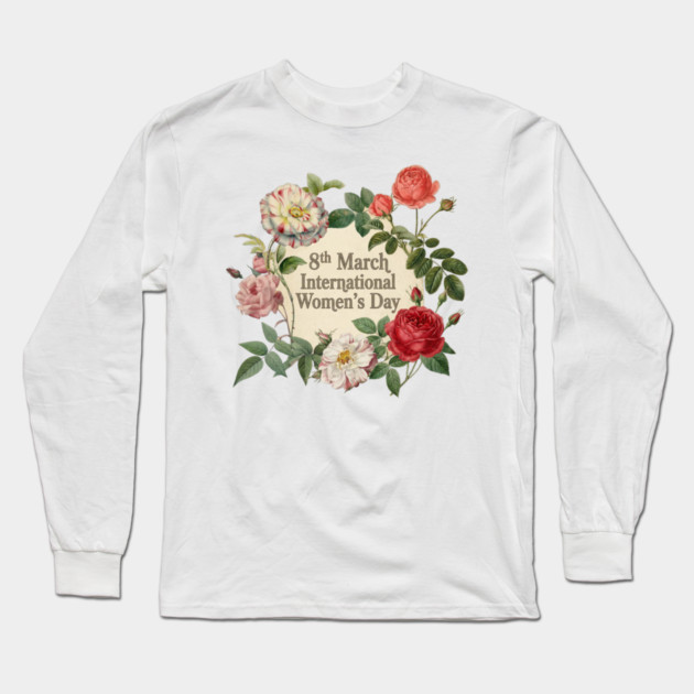 International Women's Day Floral Celebration Long Sleeve T-Shirt by Art2Wear