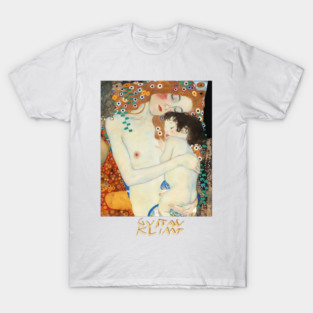 Gustav Klimt Mother and Child Art Nouveau Painting T-Shirt