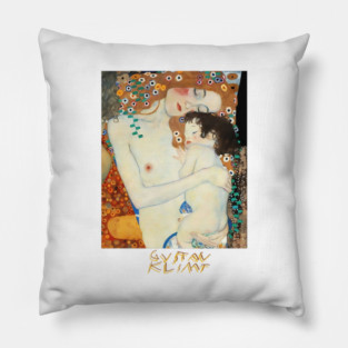 Gustav Klimt Mother and Child Art Nouveau Painting Pillow