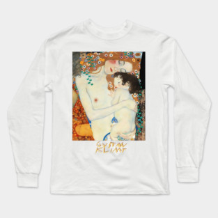 Gustav Klimt Mother and Child Art Nouveau Painting Long Sleeve T-Shirt