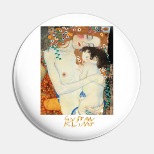 Gustav Klimt Mother and Child Art Nouveau Painting Pin