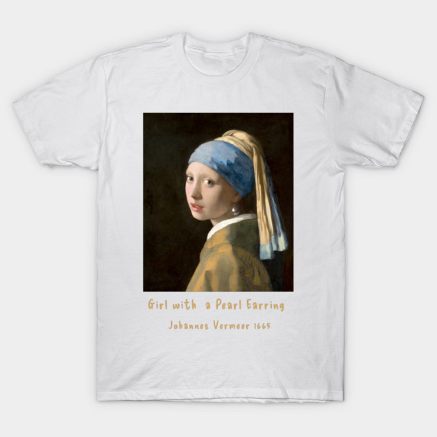 Iconic Art - Girl with a Pearl Earring Vermeer T-Shirt by Art2Wear