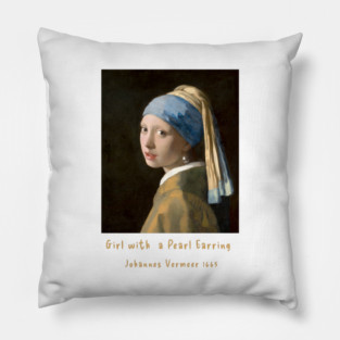 Iconic Art - Girl with a Pearl Earring Vermeer Pillow