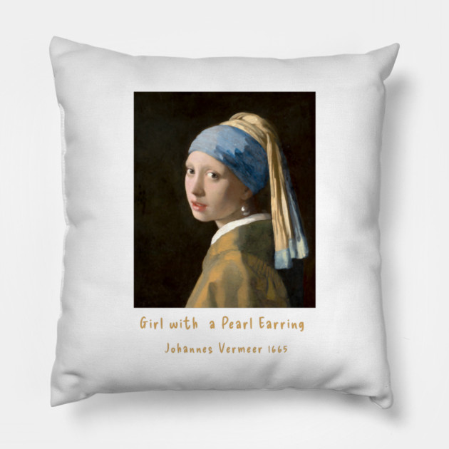 Iconic Art - Girl with a Pearl Earring Vermeer Pillow by Art2Wear