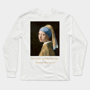 Iconic Art - Girl with a Pearl Earring Vermeer Long Sleeve T-Shirt