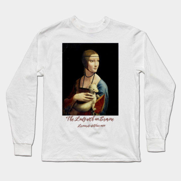 Leonardo da Vinci's The Lady with an Ermine Portrait Long Sleeve T-Shirt by Art2Wear