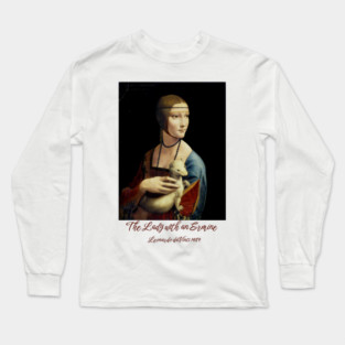 Leonardo da Vinci's The Lady with an Ermine Portrait Long Sleeve T-Shirt