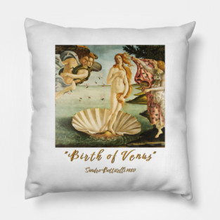 Birth of Venus by Botticelli, Classic Art, Feminine Pillow