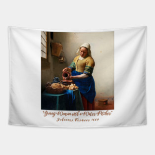 Young Woman with a Water Pitcher - Vermeer Classic Tapestry