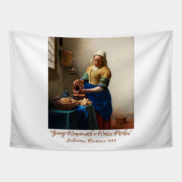 Young Woman with a Water Pitcher - Vermeer Classic Tapestry by Art2Wear
