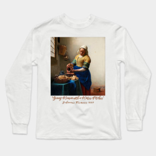 Young Woman with a Water Pitcher - Vermeer Classic Long Sleeve T-Shirt