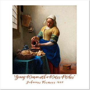 Young Woman with a Water Pitcher - Vermeer Classic Posters and Art