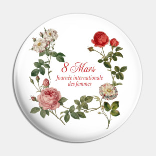 Celebrate International Women's Day Floral Design Pin