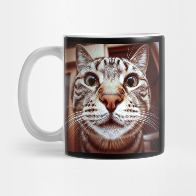 Cat Stare Tee - Close Encounter Feline Design. cat shirt funny feline design pet humor apparel whiskers gift animal lover tee by OUTFITPAW