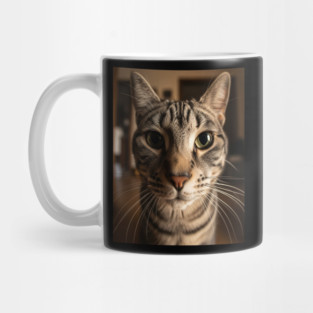 Judgmental Cat Tee - Tabby Stare Down Design. cat shirt funny tabby design judgmental humor pet apparel whiskers gift Mug