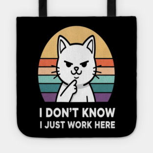 Cat Employee Tee - Sarcastic Office Feline Design. cat shirt funny office humor work apparel sarcastic gift feline design employee mood Tote