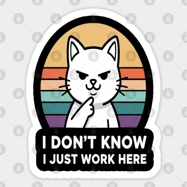 Cat Employee Tee - Sarcastic Office Feline Design. cat shirt funny office humor work apparel sarcastic gift feline design employee mood Sticker by OUTFITPAW