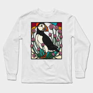 Atlantic Puffin Coastal Nature Design Long Sleeve T-Shirt