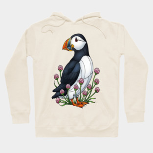 Northern Puffin Coastal Nature Art Hoodie