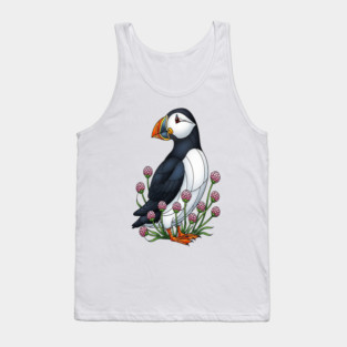Northern Puffin Coastal Nature Art Tank Top