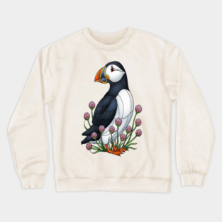 Northern Puffin Coastal Nature Art Crewneck Sweatshirt