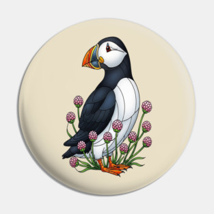 Northern Puffin Coastal Nature Art Pin