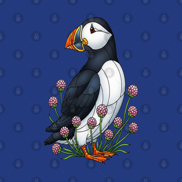 Northern Puffin Coastal Nature Art by BirdsnStuff