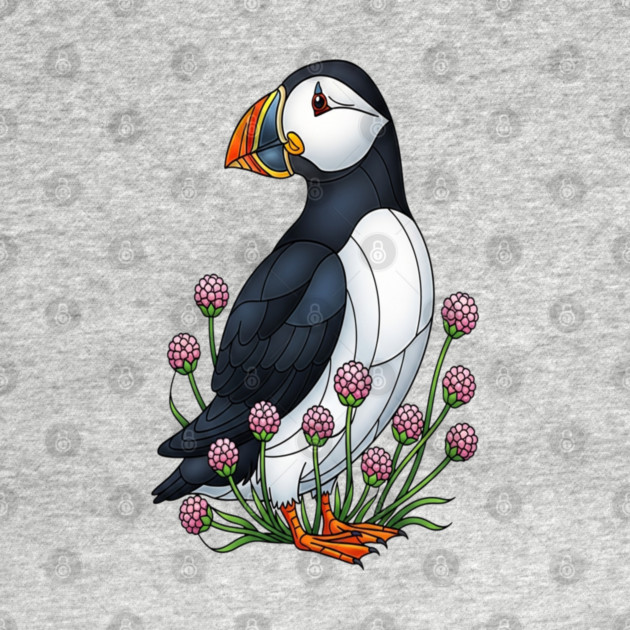 Northern Puffin Coastal Nature Art by BirdsnStuff