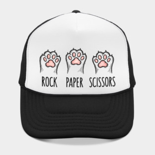 Funny Cat Rock Paper Scissors T-Shirt - Cute Kitten Paw Gamer Tee Hat