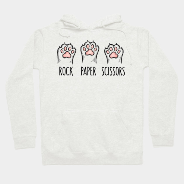 Funny Cat Rock Paper Scissors T-Shirt - Cute Kitten Paw Gamer Tee Hoodie by OUTFITPAW