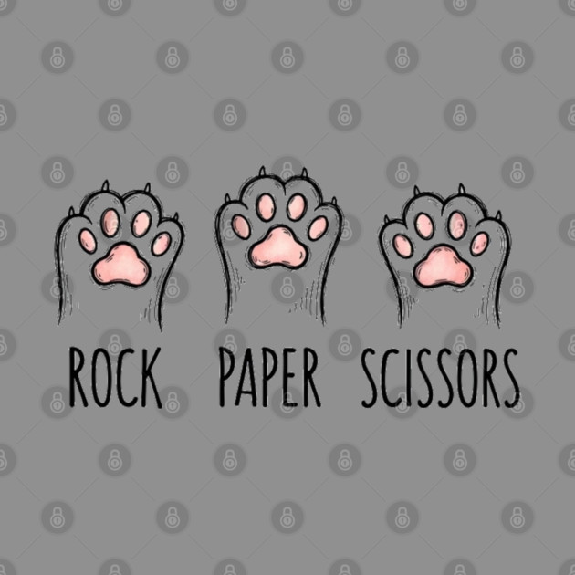 Funny Cat Rock Paper Scissors T-Shirt - Cute Kitten Paw Gamer Tee by OUTFITPAW