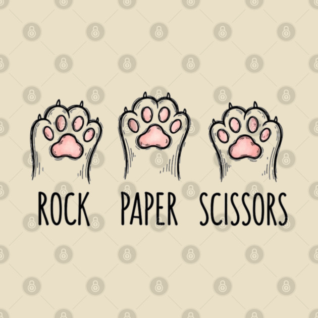 Funny Cat Rock Paper Scissors T-Shirt - Cute Kitten Paw Gamer Tee by OUTFITPAW