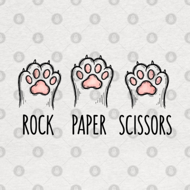 Funny Cat Rock Paper Scissors T-Shirt - Cute Kitten Paw Gamer Tee by OUTFITPAW