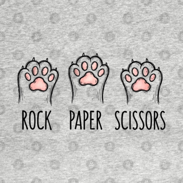 Funny Cat Rock Paper Scissors T-Shirt - Cute Kitten Paw Gamer Tee by OUTFITPAW