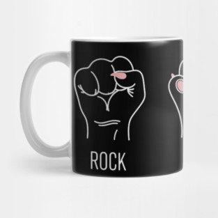 Funny Cat Rock Paper Scissors T-Shirt - Cute Kitten Paw Gamer Tee Mug