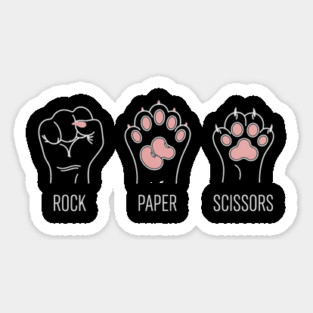 Funny Cat Rock Paper Scissors T-Shirt - Cute Kitten Paw Gamer Tee Magnet