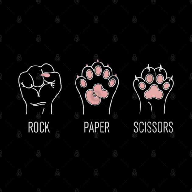 Funny Cat Rock Paper Scissors T-Shirt - Cute Kitten Paw Gamer Tee by OUTFITPAW