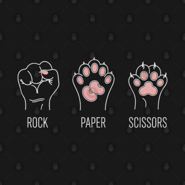 Funny Cat Rock Paper Scissors T-Shirt - Cute Kitten Paw Gamer Tee by OUTFITPAW
