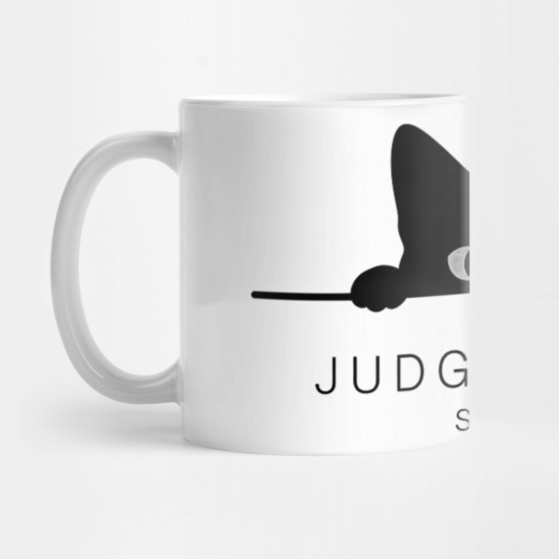 Judging You Silently Cat T-Shirt - Funny Black Cat Peeking Graphic Tee by OUTFITPAW