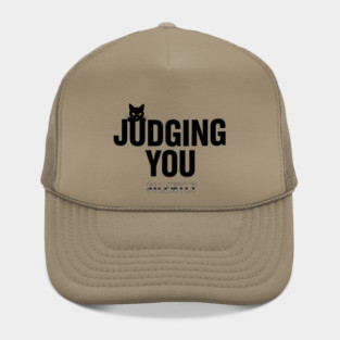 Judging You Silently Cat T-Shirt - Funny Black Cat Peeking Graphic Tee Hat