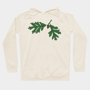 Vintage Oak Leaves & Acorn – Woodland Botanical Design Hoodie