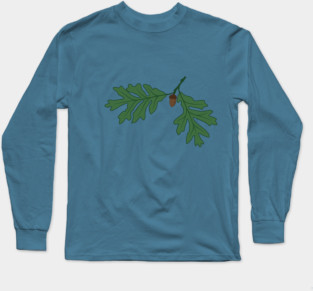 Vintage Oak Leaves & Acorn – Woodland Botanical Design Long Sleeve T-Shirt