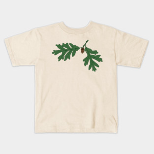 Vintage Oak Leaves & Acorn – Woodland Botanical Design Kids T-Shirt