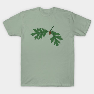 Vintage Oak Leaves & Acorn – Woodland Botanical Design T-Shirt