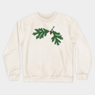 Vintage Oak Leaves & Acorn – Woodland Botanical Design Crewneck Sweatshirt
