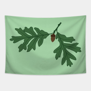 Vintage Oak Leaves & Acorn – Woodland Botanical Design Tapestry
