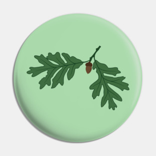 Vintage Oak Leaves & Acorn – Woodland Botanical Design Pin