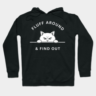 Fluff Around and Find Out Shirt - Funny Sarcastic Black Cat T-Shirt Hoodie
