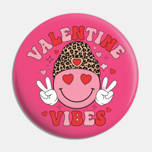 Groovy Love: Retro Leopard Beanie Smiley Valentine Vibes 2026 Pin
