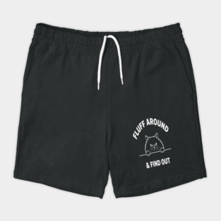 Fluff Around and Find Out Shirt - Funny Sarcastic Black Cat T-Shirt Shorts